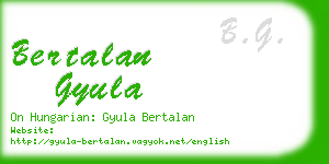 bertalan gyula business card